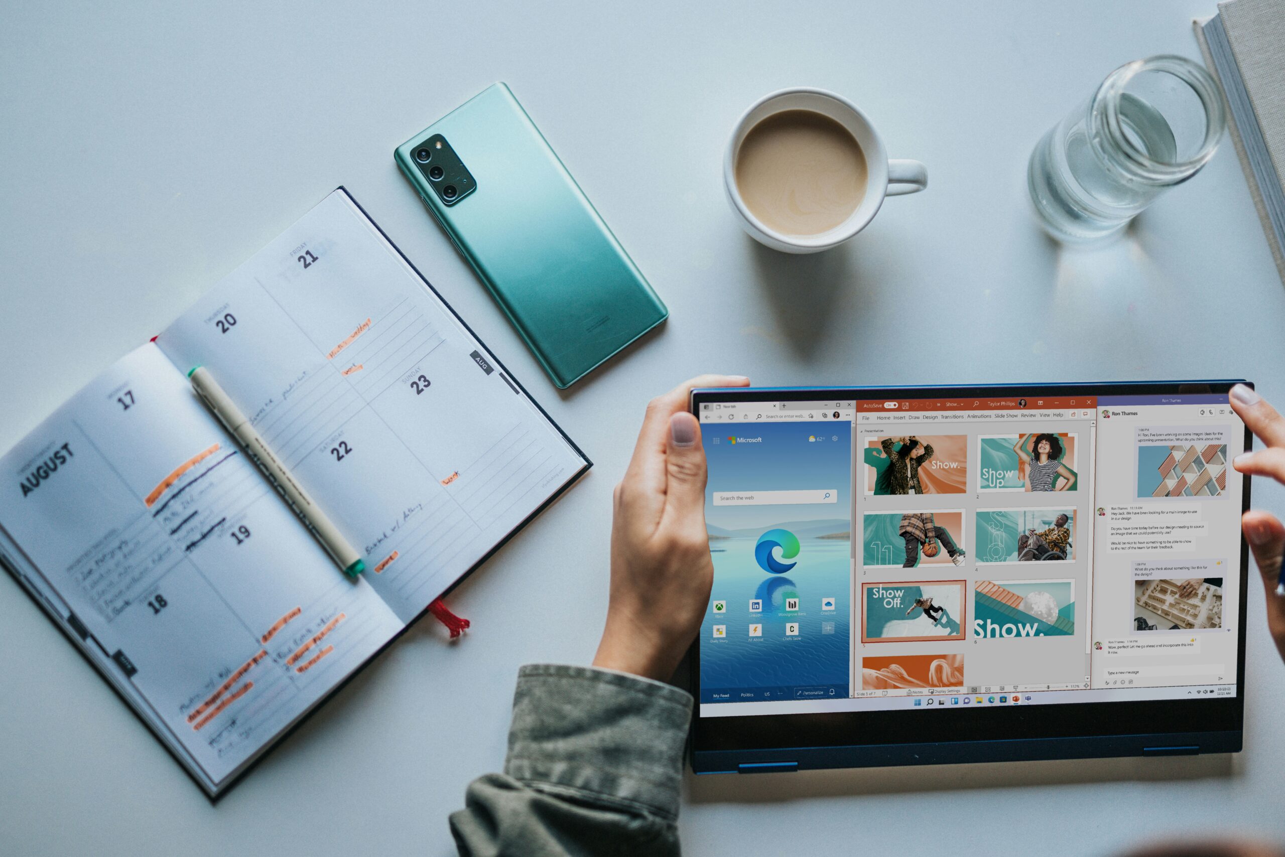 10-Tips-To-Get-The-Most-Out-Of-Your-Microsoft-365-Apps-scaledjpg • Managed IT Services and Cybersecurity Provider in Singapore. person using Windows 11 computer beside white ceramic mug on white table